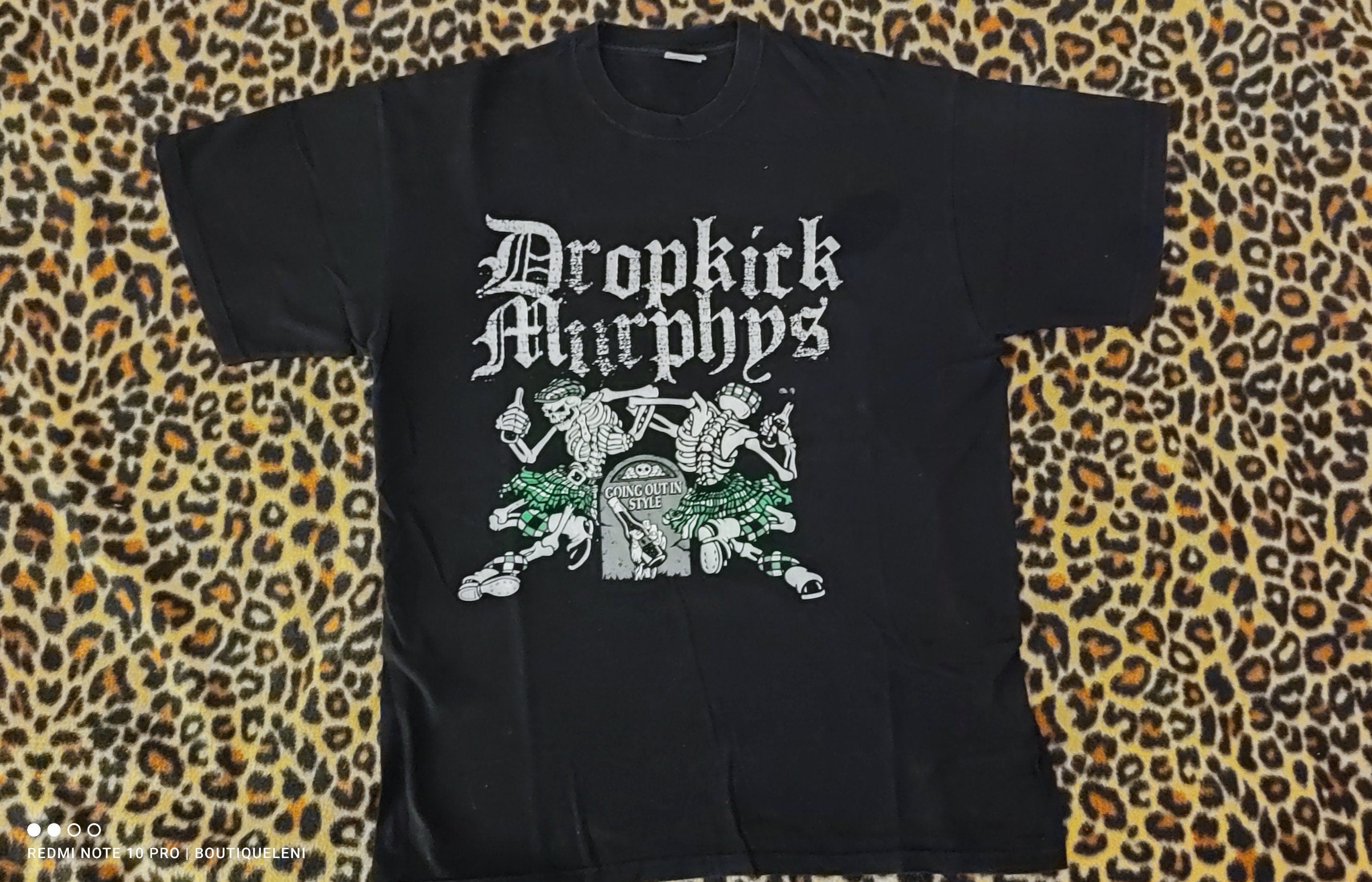 T Shirt vintage originale Dropkick Murphys  tour M nera verde