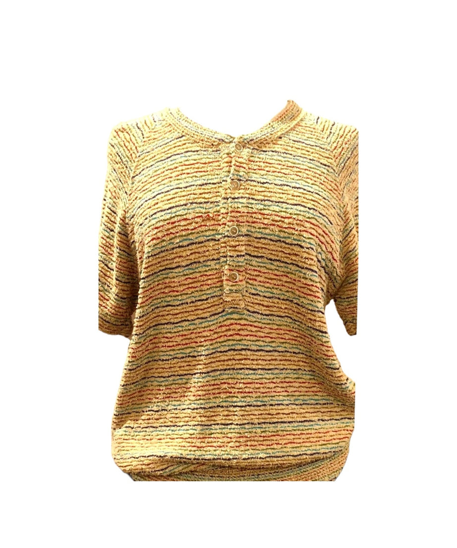 Missoni women's vintage 70s striped sweater beige red blue made in Italy