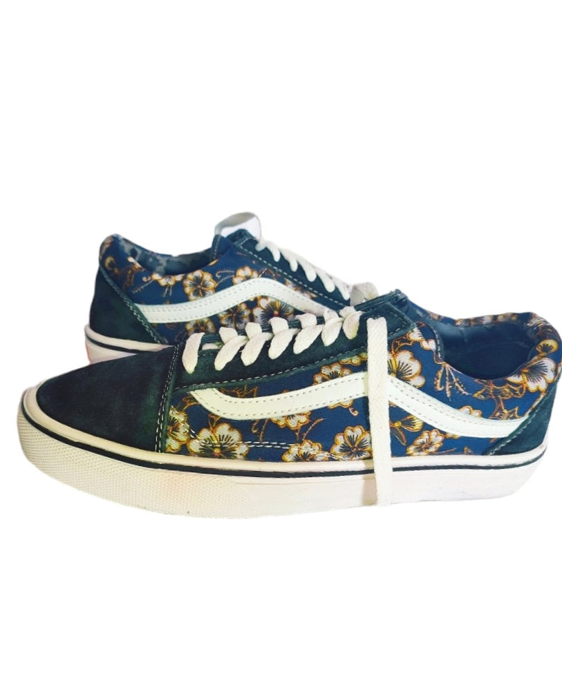 Vans sneakers basse old school fiori  blu nere biancheEU 42 US men 9