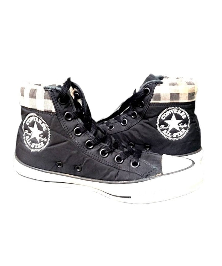 Converse Chuck Taylor sneakers alte nere nylon quadri EU 37 UK 4.5 US wo's 6.5