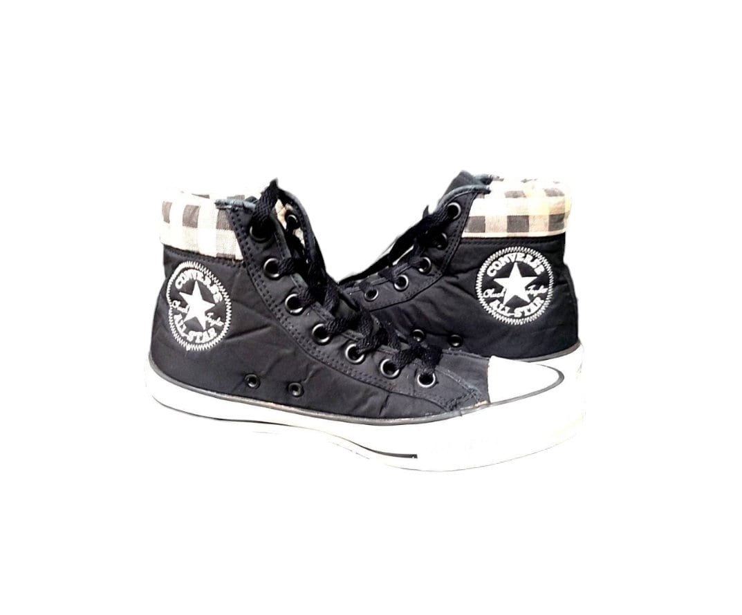 Converse Chuck Taylor sneakers alte nere nylon quadri EU 37 UK 4.5 US wo's 6.5