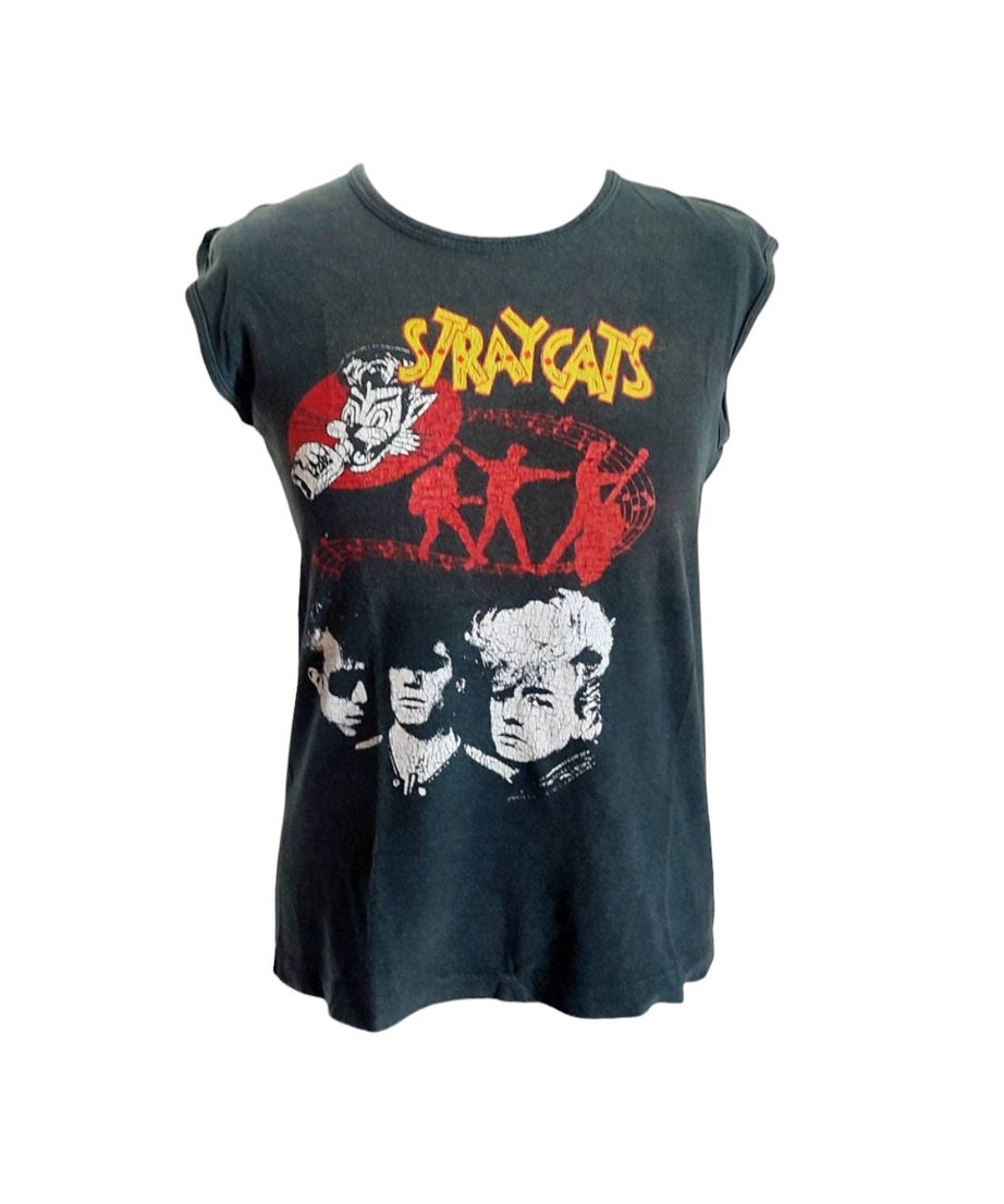 T shirts vintage Stray Cats 1982 nera rockabilly  xs