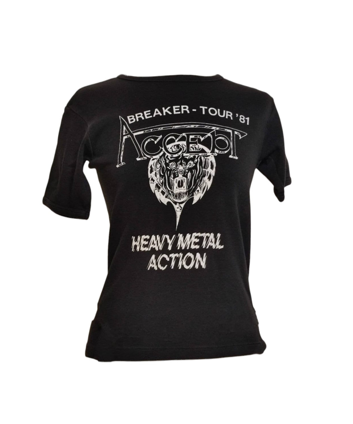 Rock T Shirt vintage anni 80 Accept Breaker tour nera S