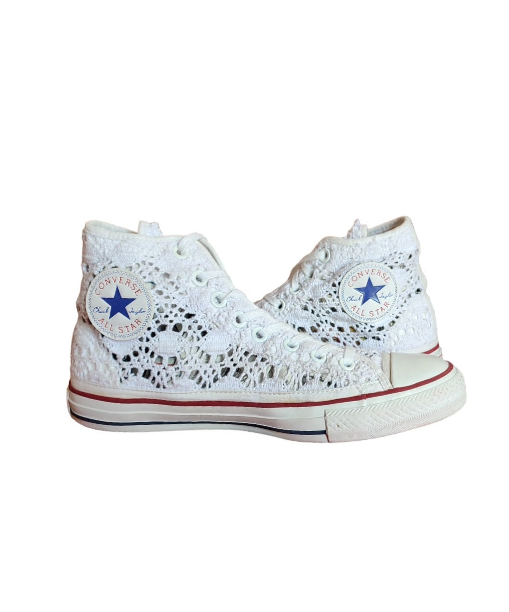 CONVERSE Chuck Taylor sneakers alte  pizzo bianco EU 40 US wo's 9