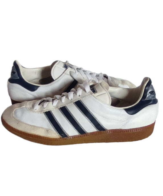 Vintage Adidas Universal sneakers EU 40 blue silver white leather Made in Jugoslavia rare