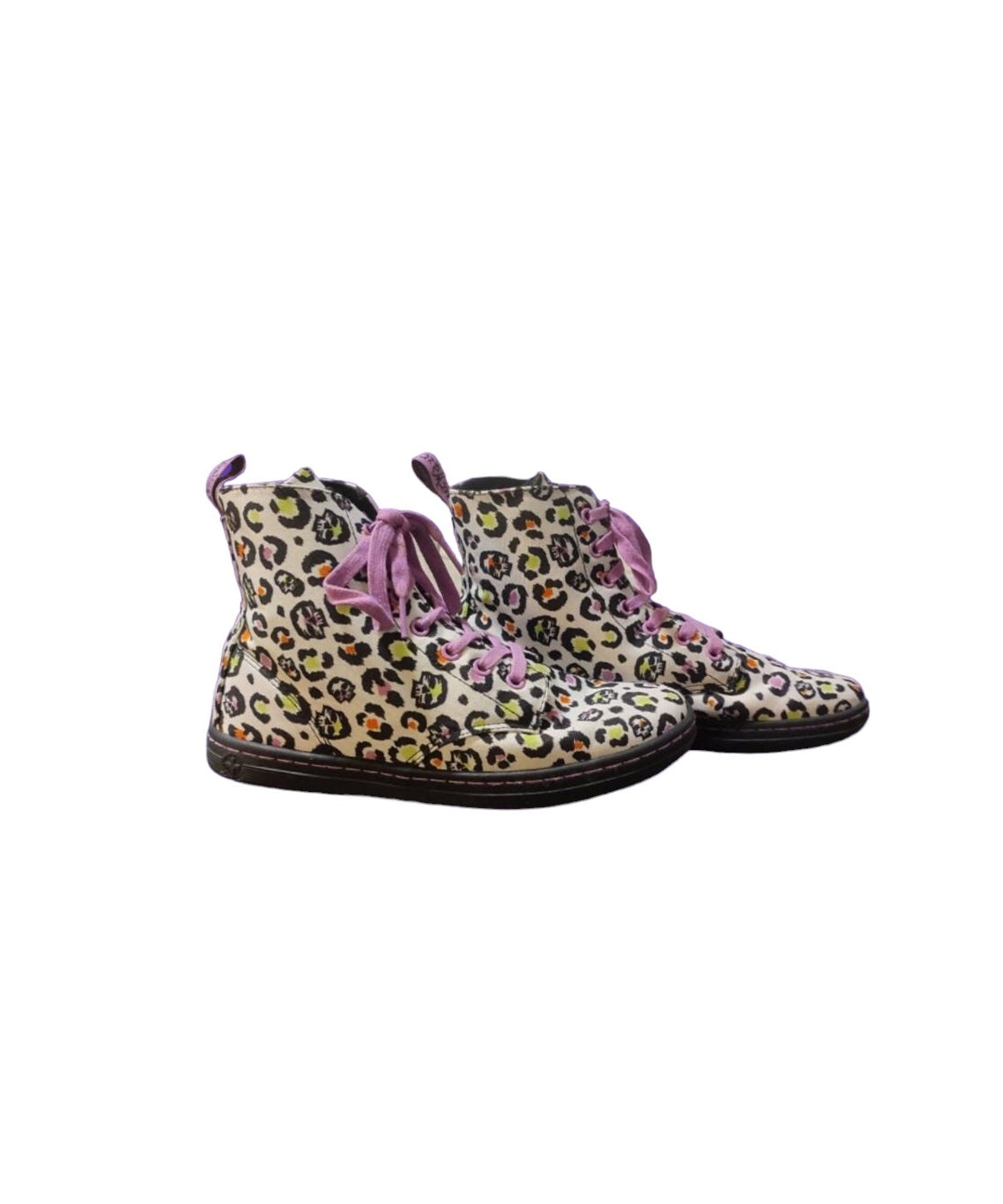 Dr Martens Hackney boots spotted skulls laces EU 39 UK 6 white fuchsia purple animalier